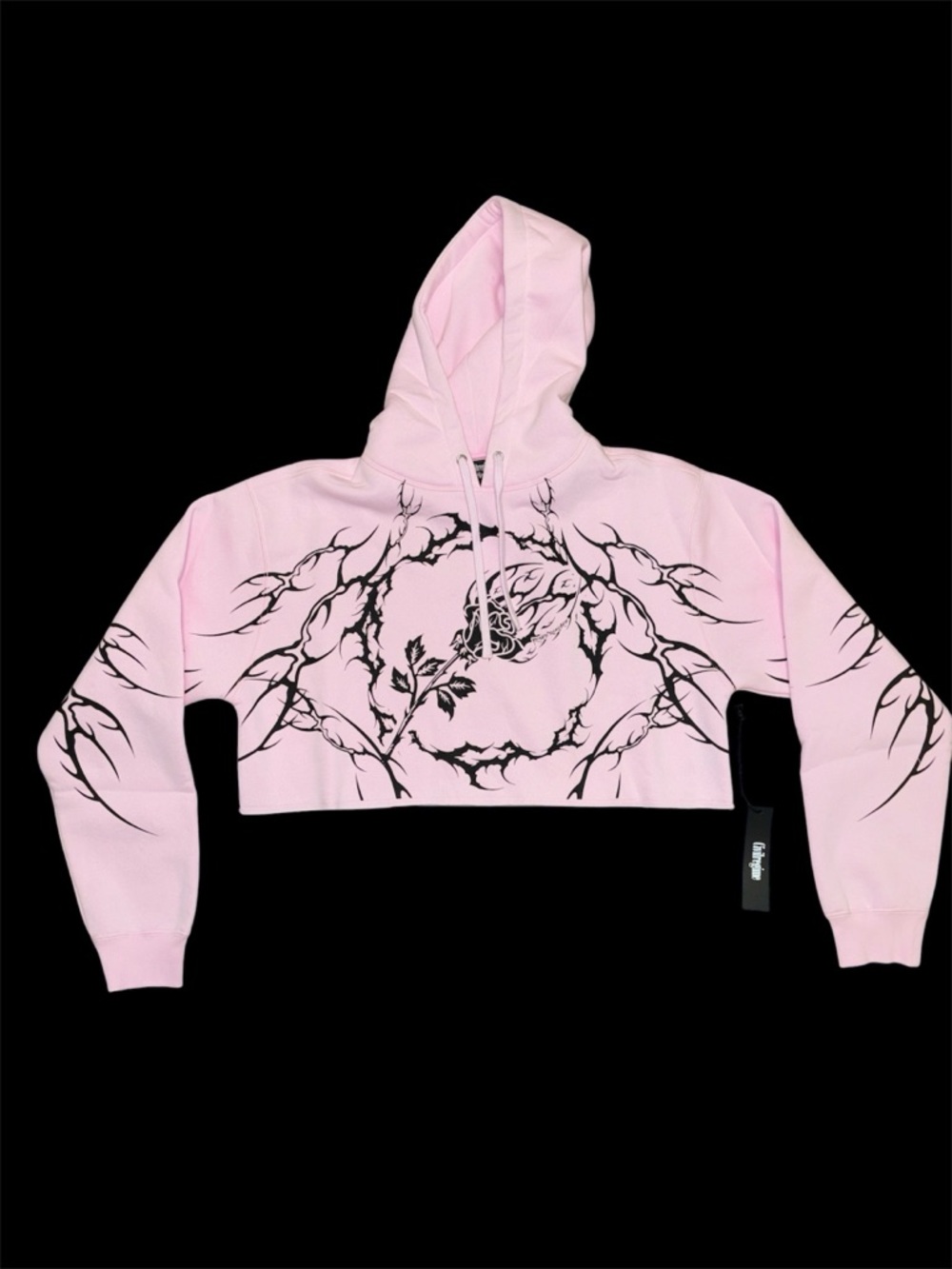 Civil Regime Pink and Black Cropped Hoodie Size: Medium NWT - Picture 2 of 6